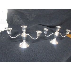 Vintage DUCHIN CREATION set Sterling Silver Weighted 3 Arm Candlestick Holders